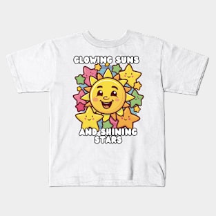 Star and Sun Happily Shining and Glow Together Kids T-Shirt